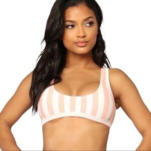 FASHIONNOVA Madrid Striped Bikini Top